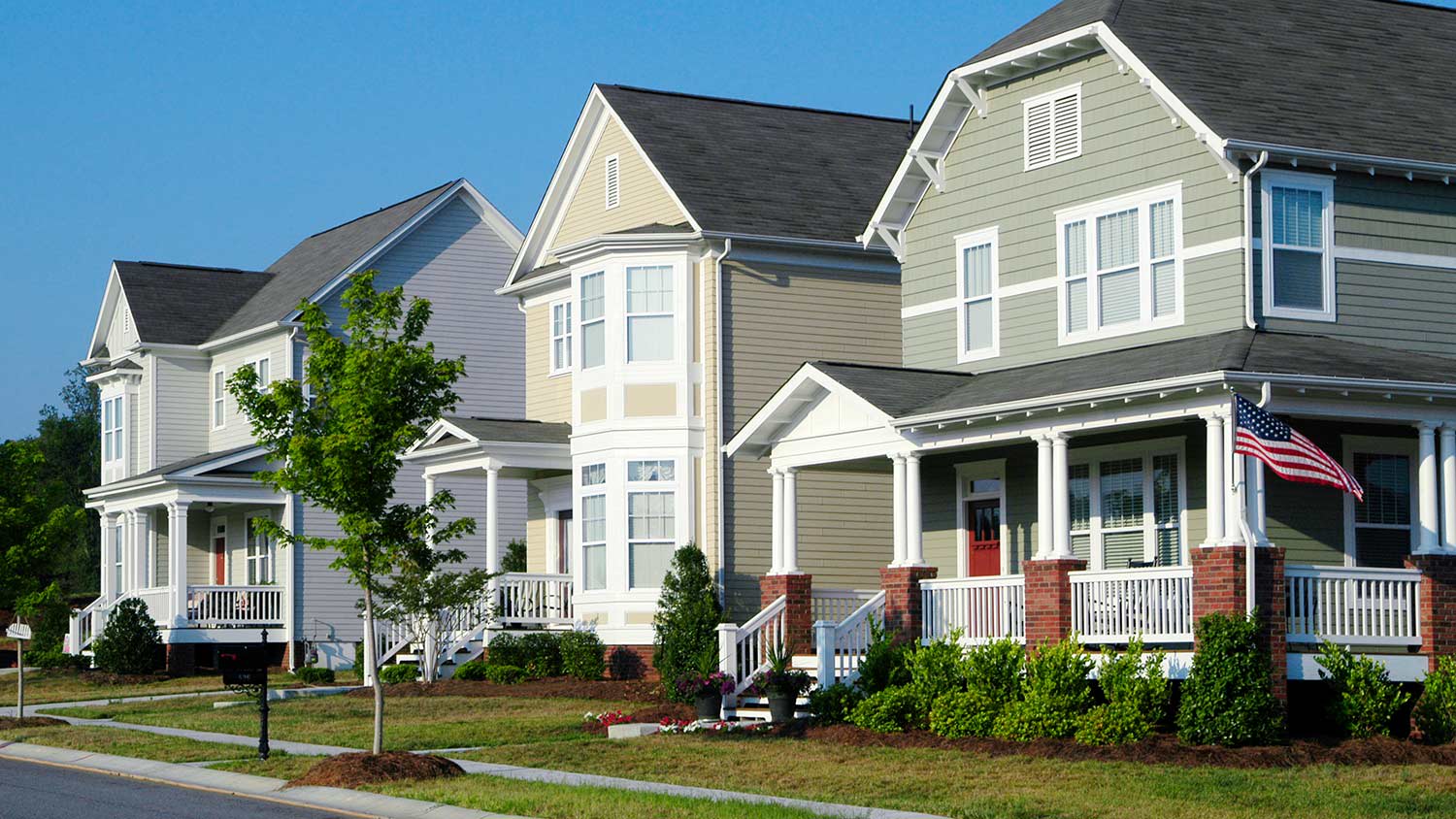 Row of houses in arts and crafts style
