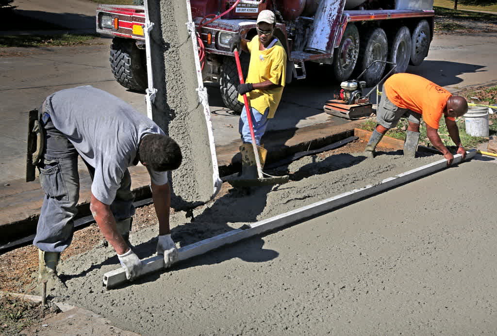 Concrete driveway