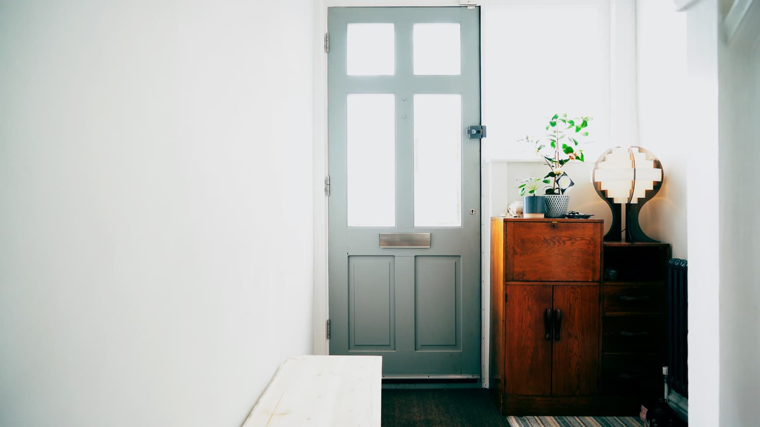 A house’s front door from the inside