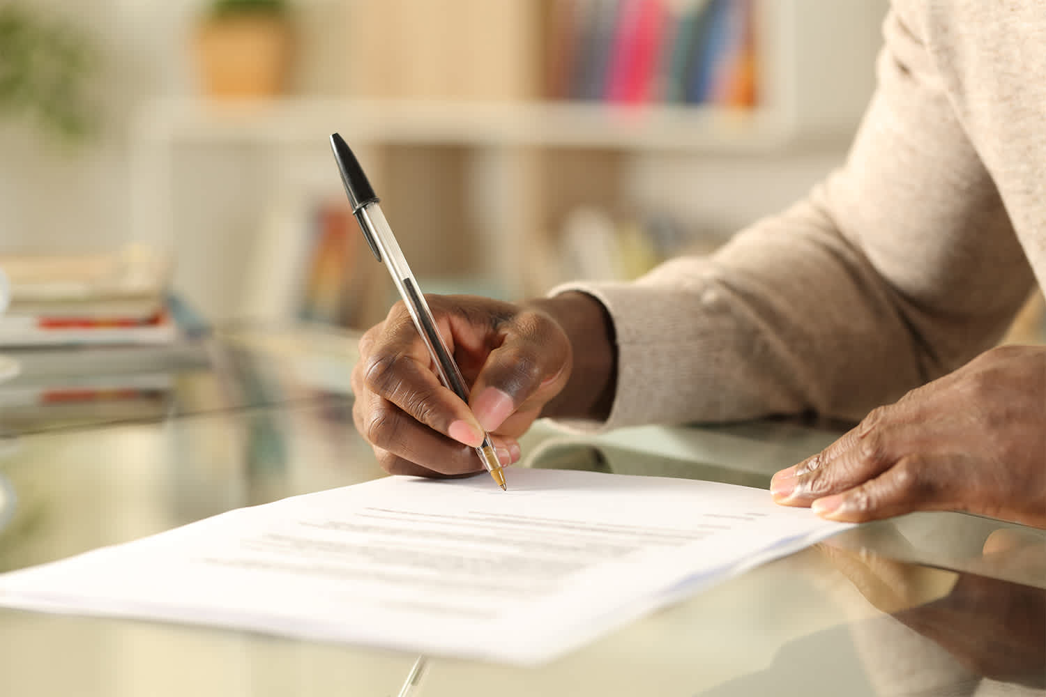 Man signing a contract