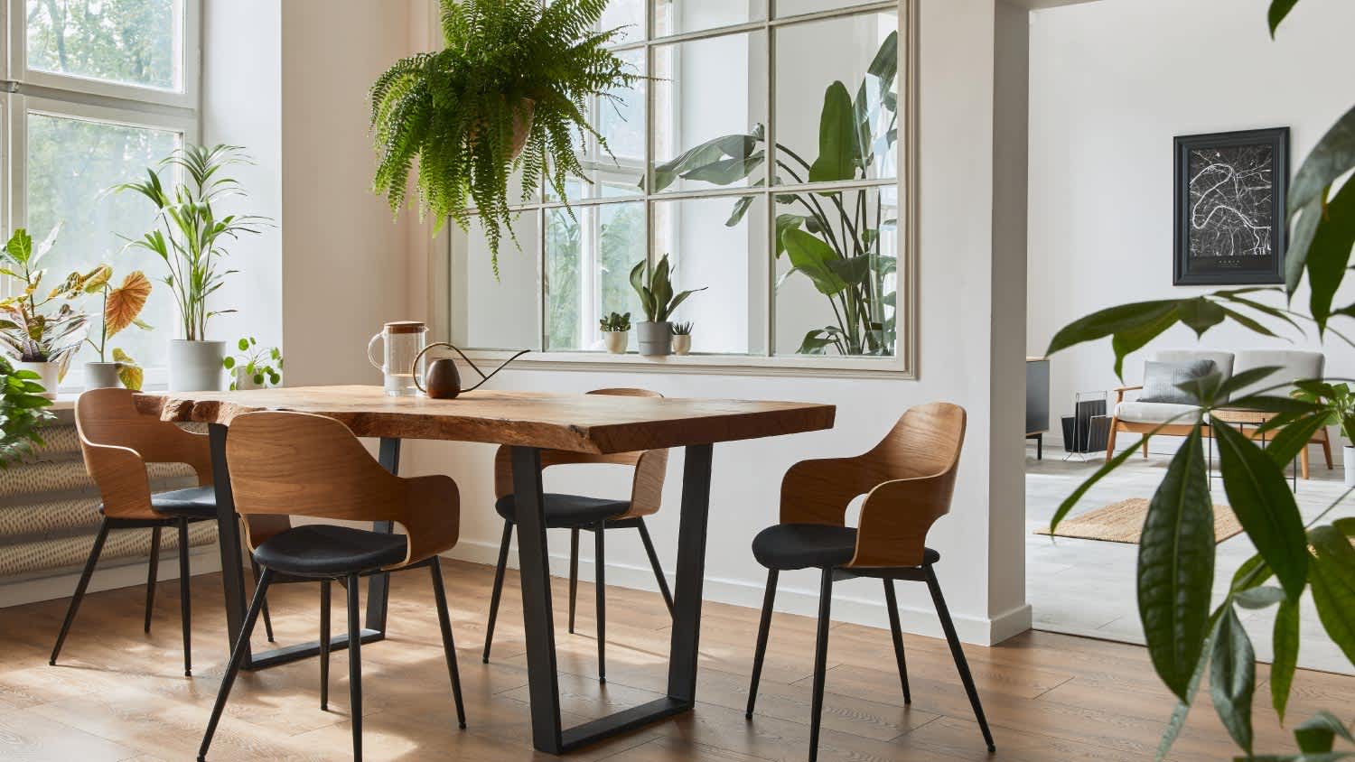 dining room with design craft wooden table