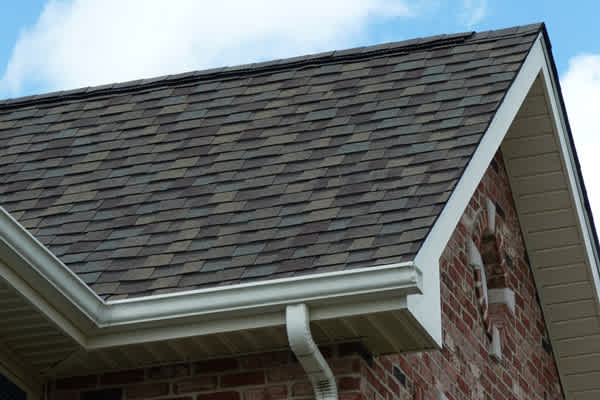 A roof covered in hailstone