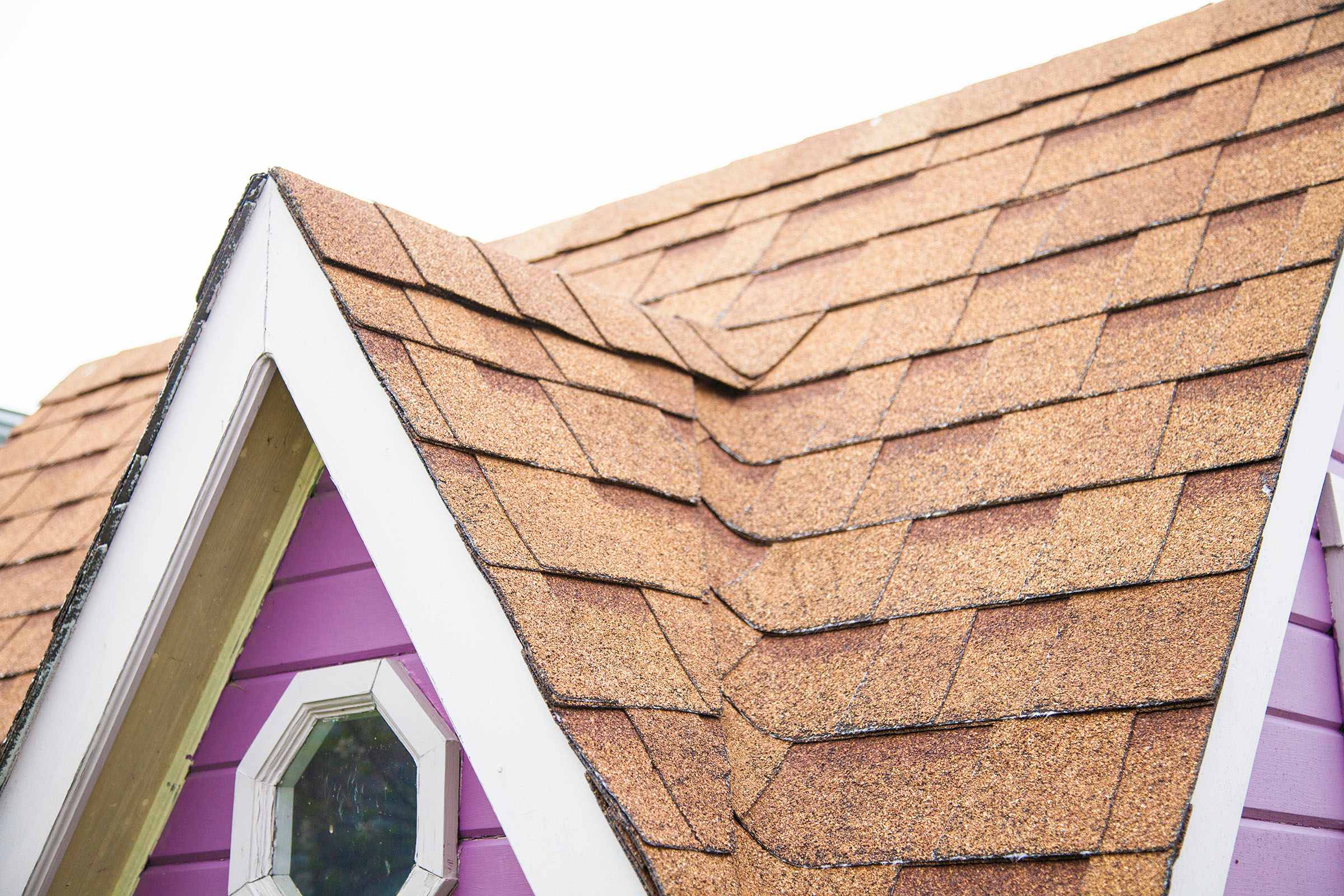 asphalt shingle roof peak
