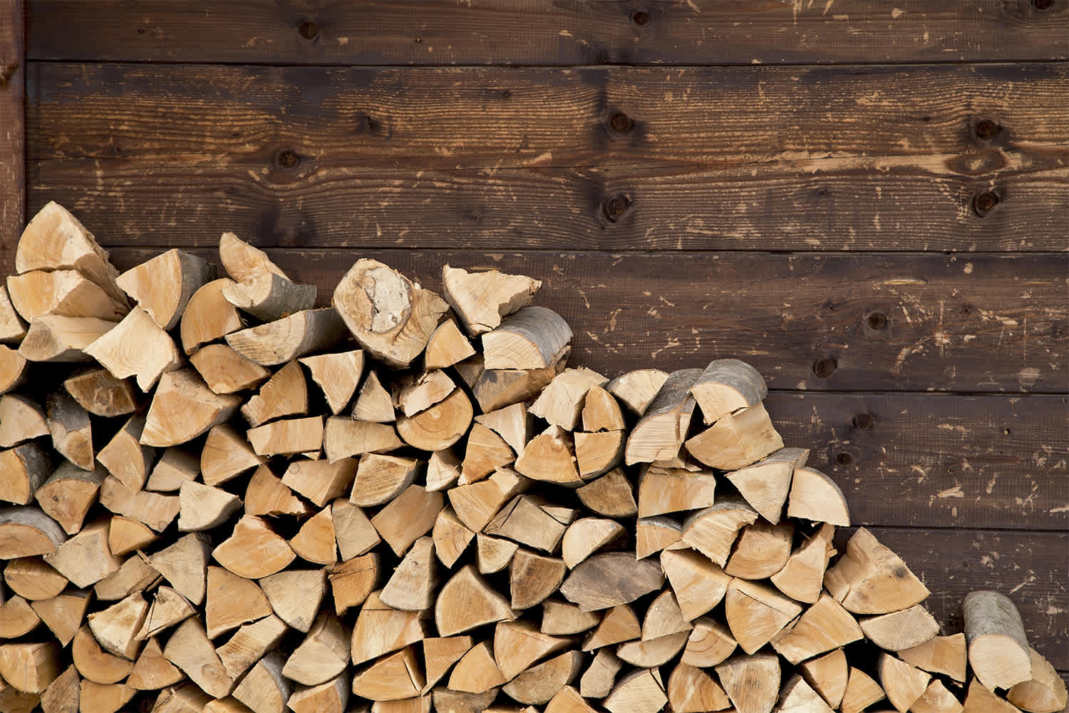 Firewood pile outside of home