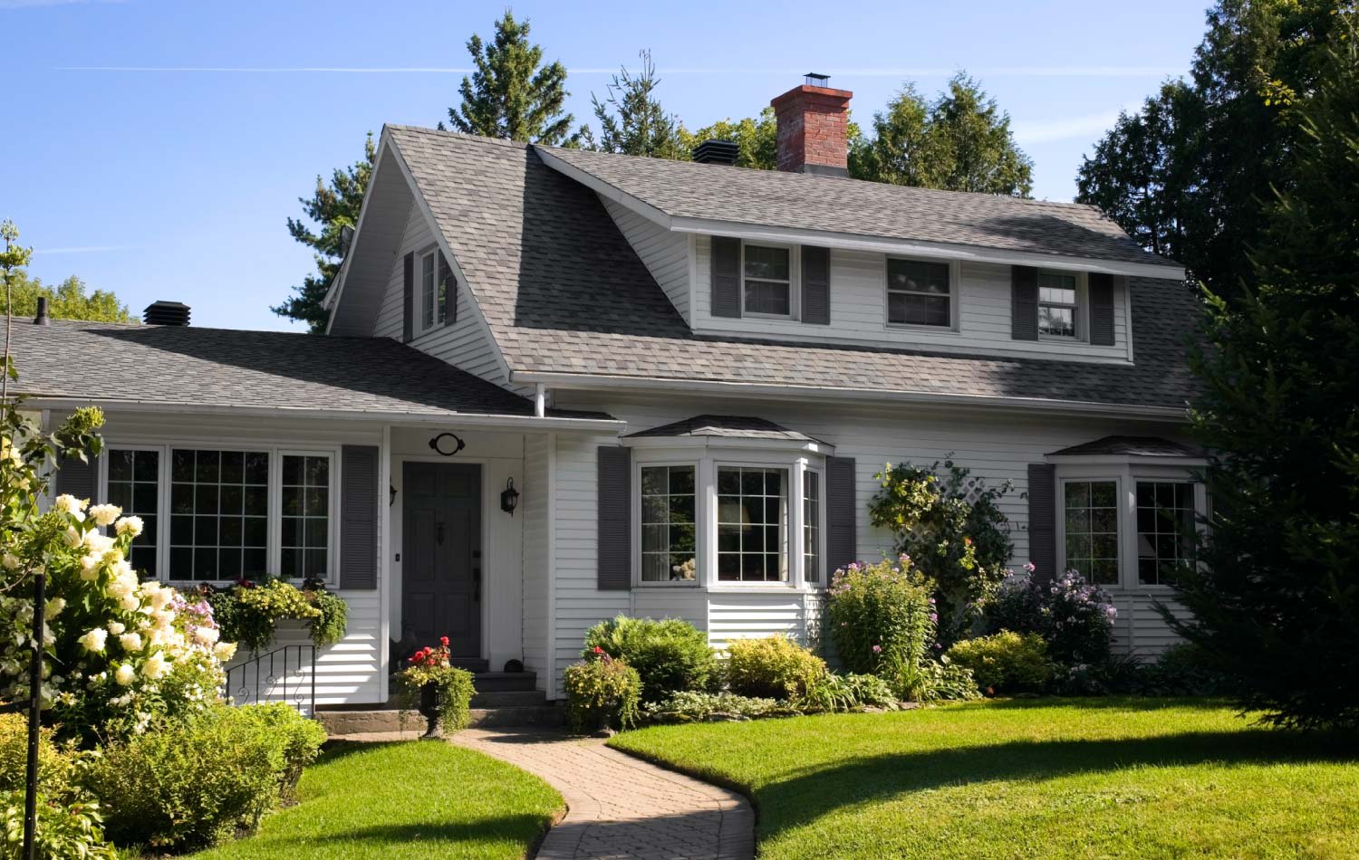 White house with a new siding