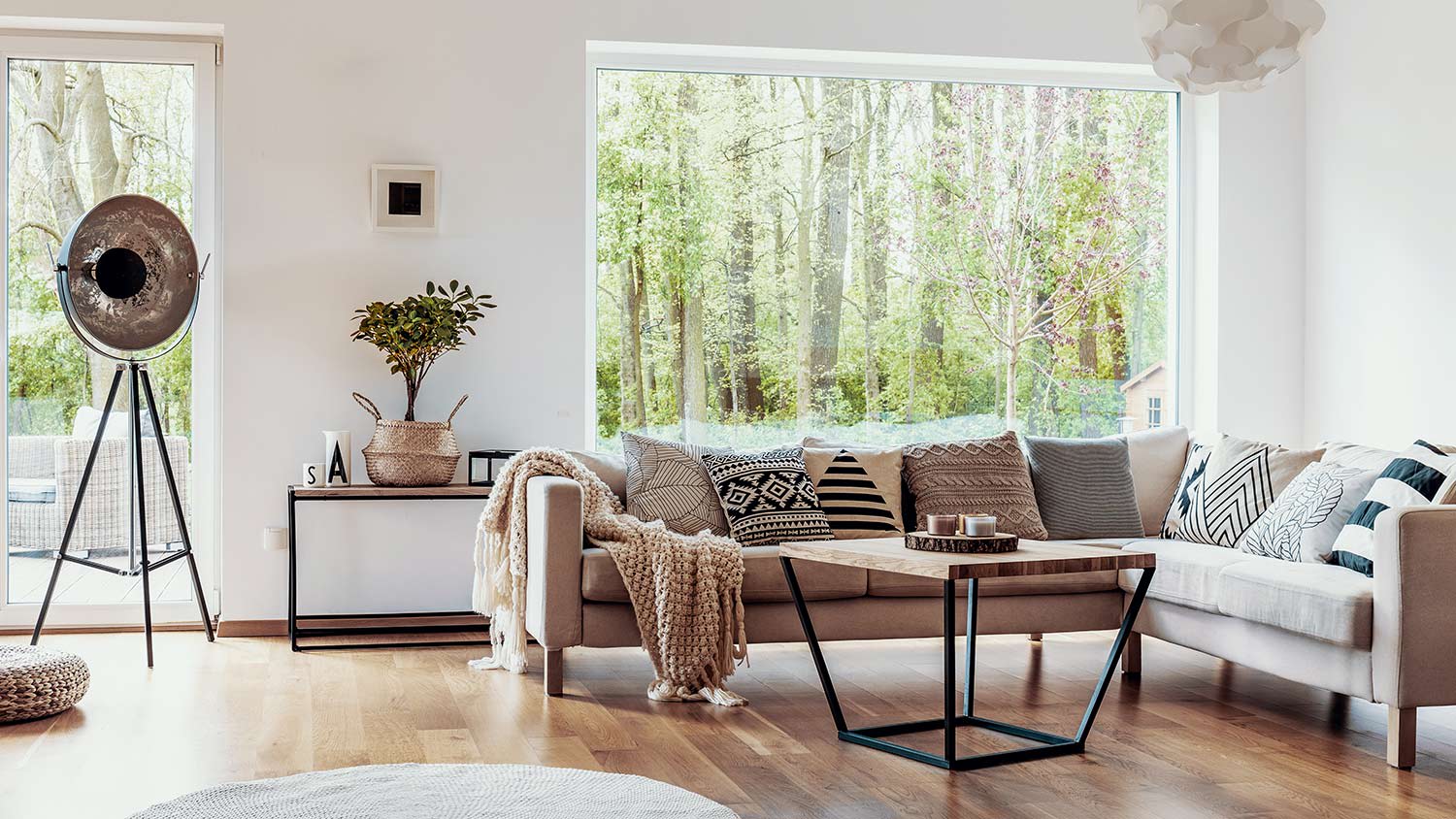 Large windows in living room