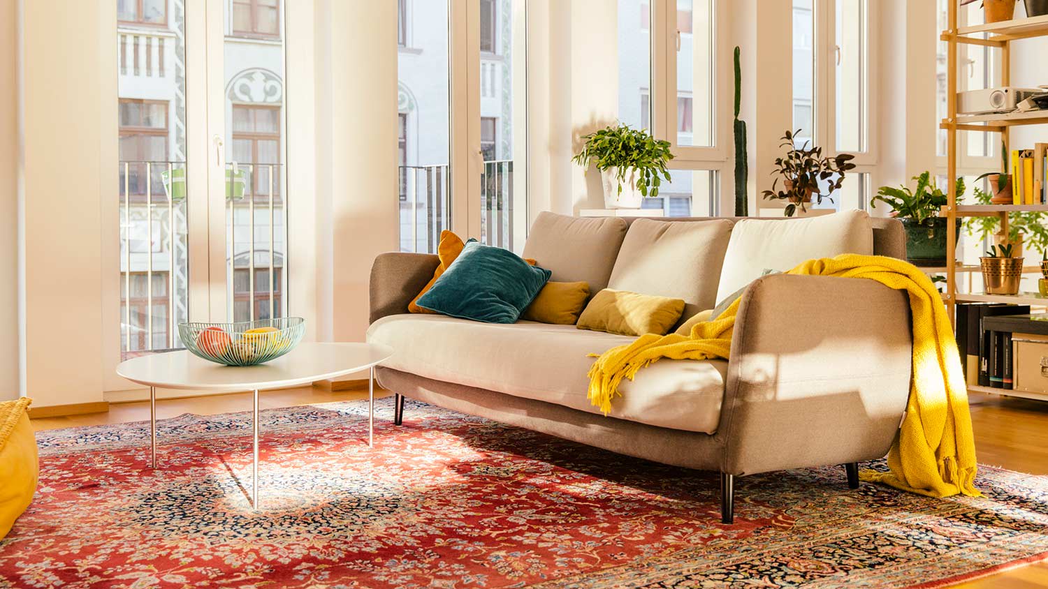 Oriental rug in living room