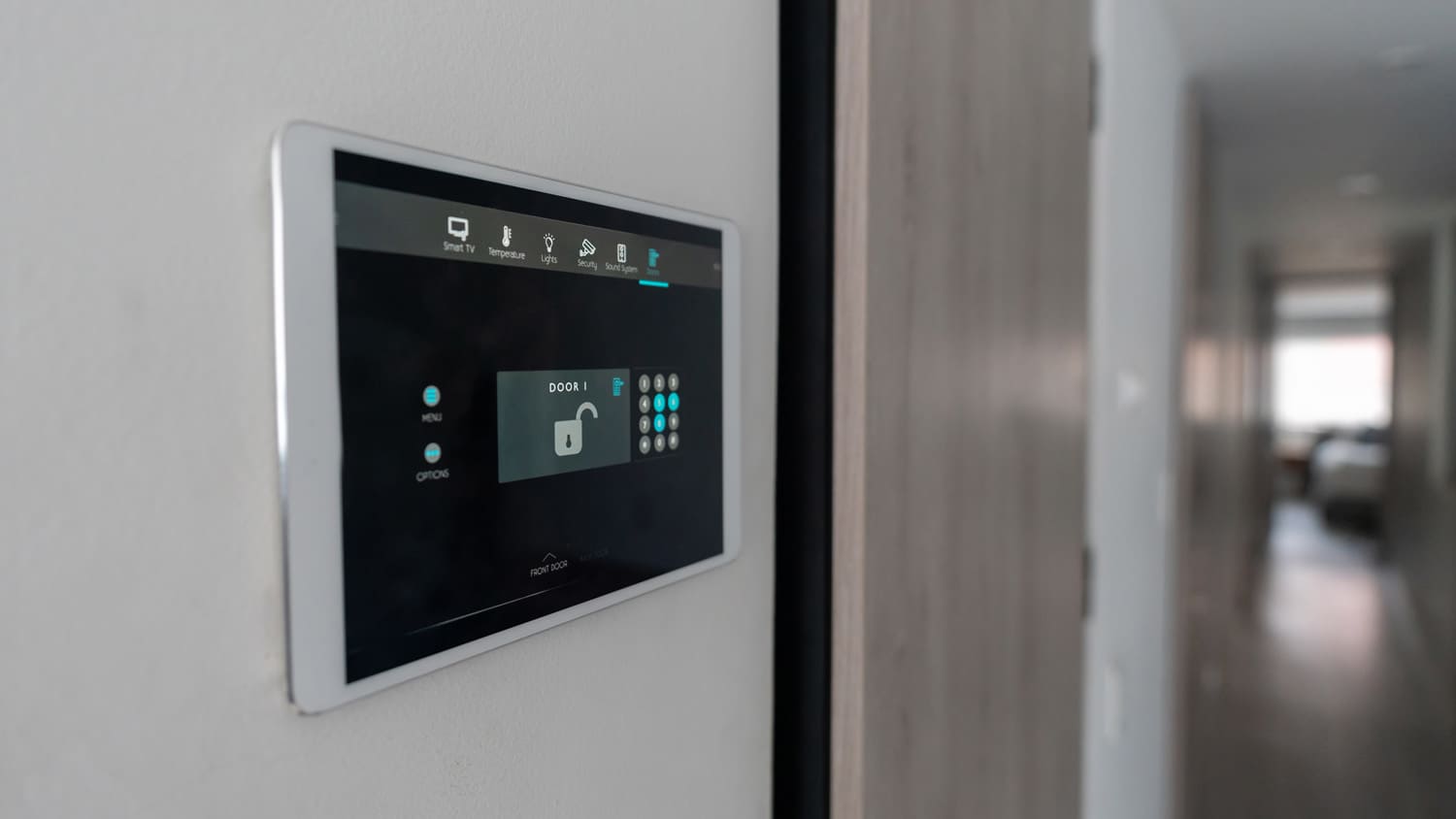 Close-up of an automated security system