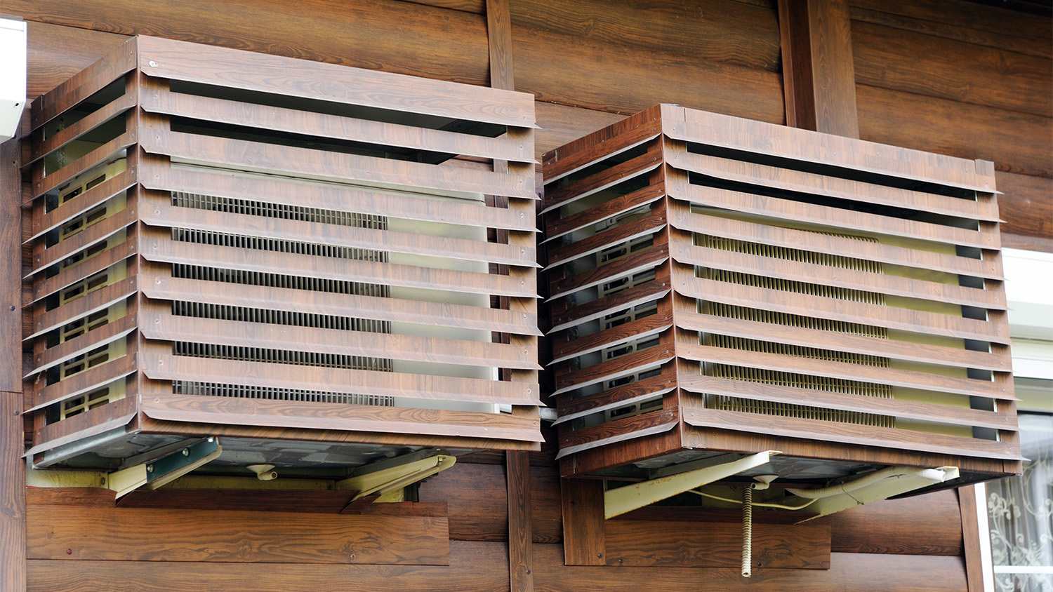 ac unit with metal cage