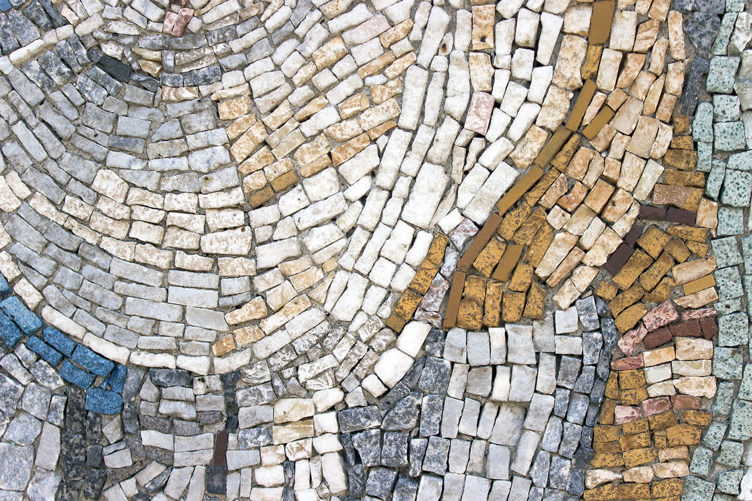 Stones laid out as a mosaic design