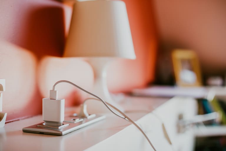 closeup of usb outlet with blurred background