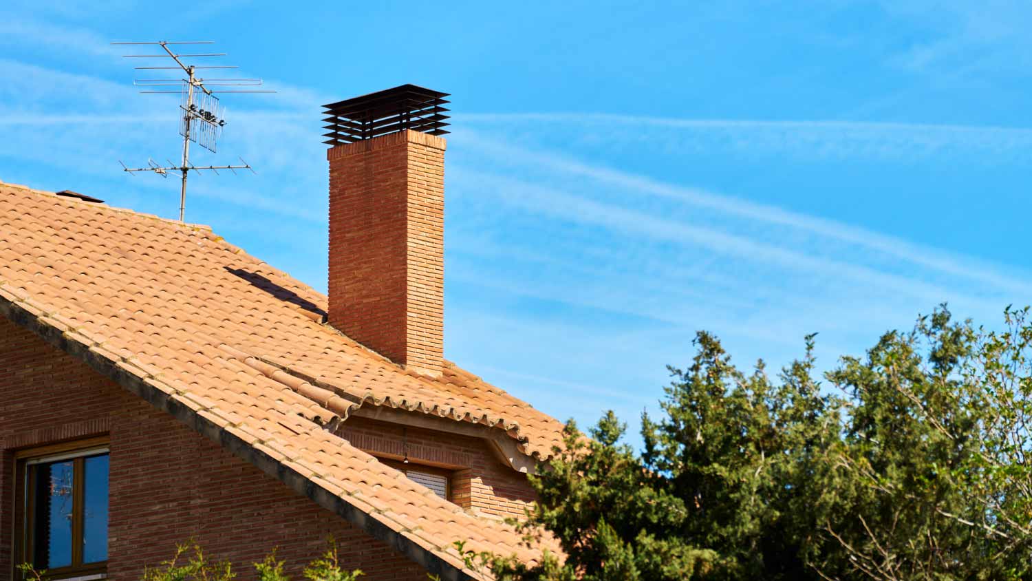 Brick house with chimney
