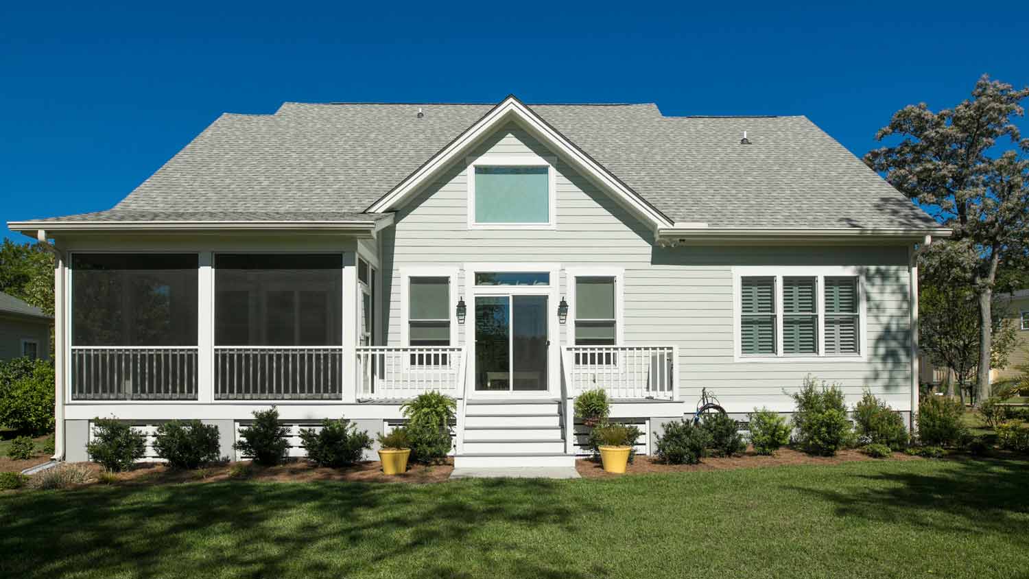 beautiful home with pitch roof