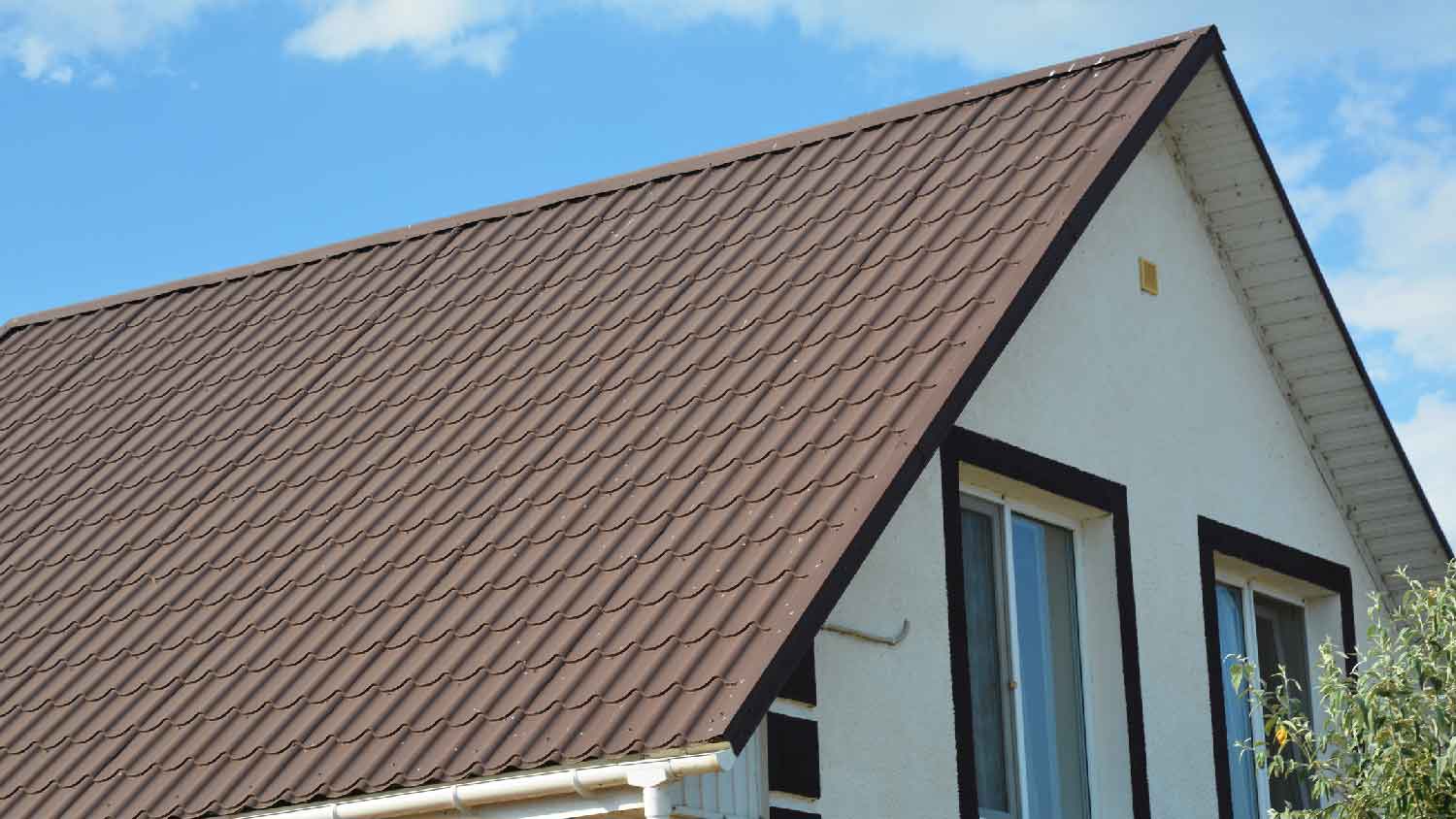 A metal roof of a house