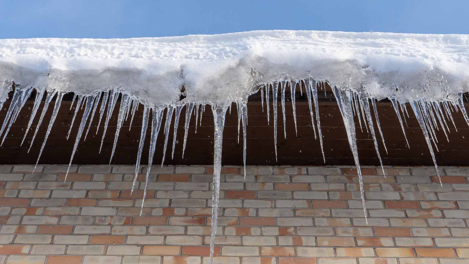 None icicles hanging from roof