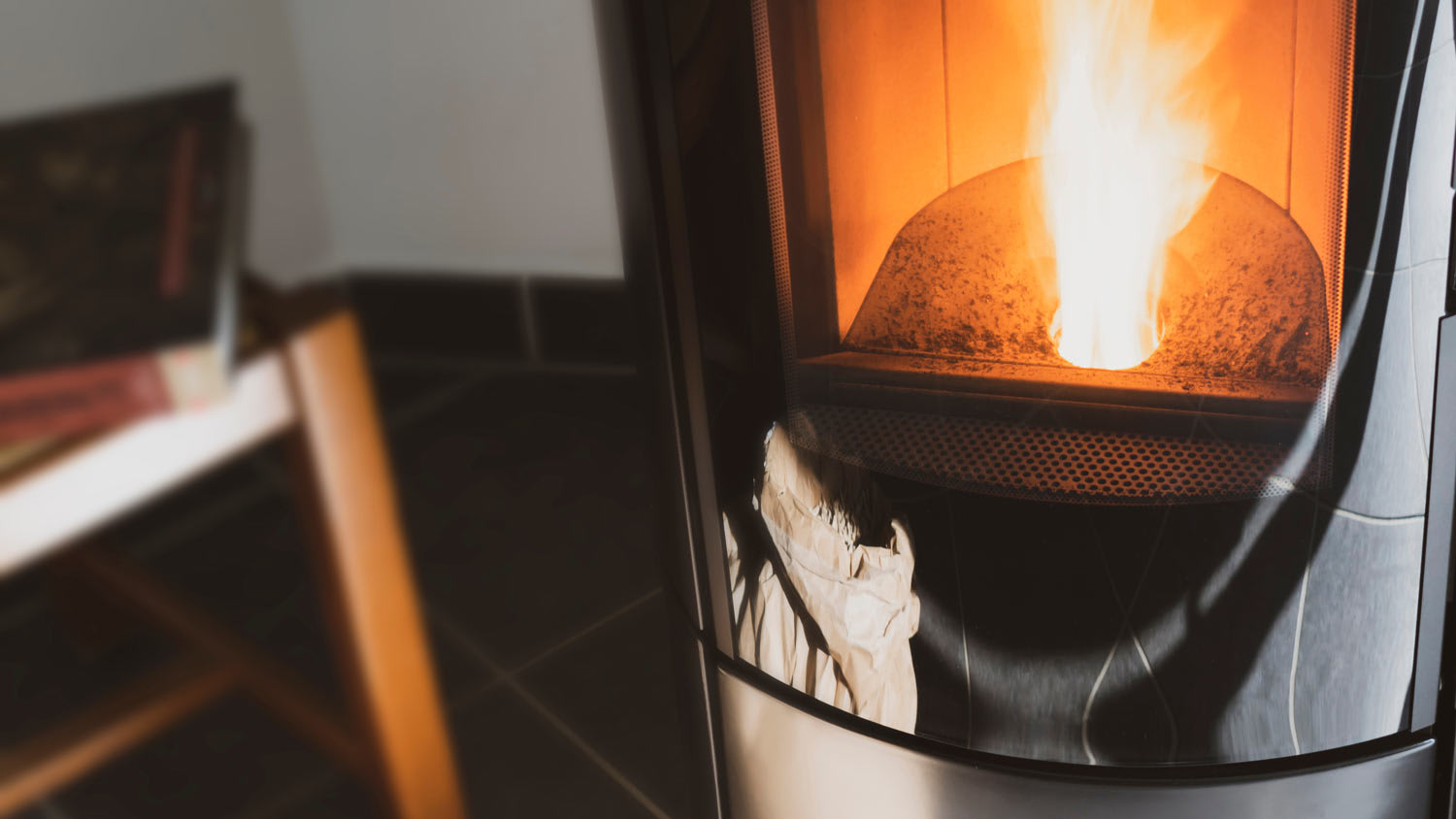 modern domestic pellet stove