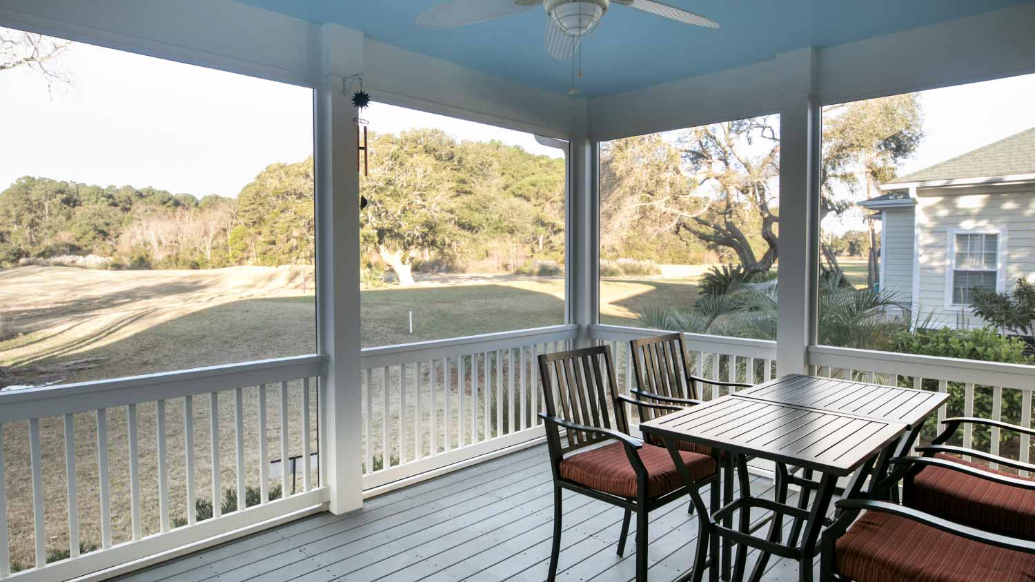 None Screen porch with a view