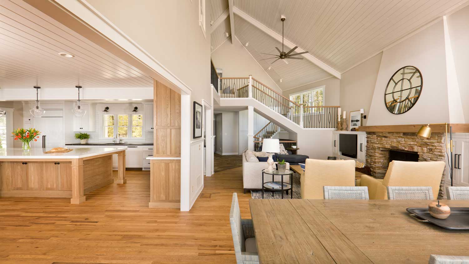 remodeled home with vaulted ceiling