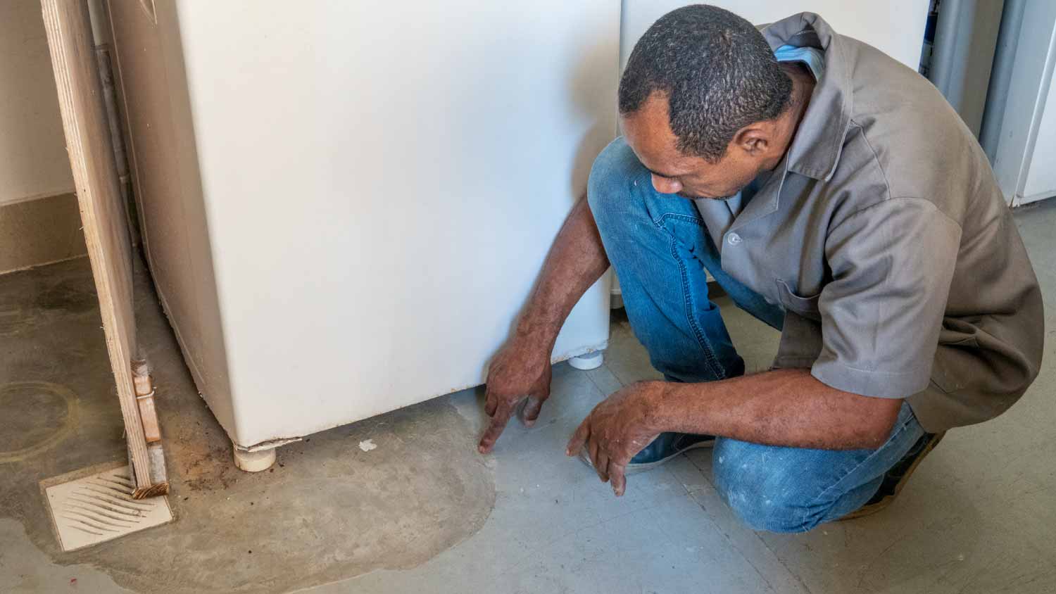 None Man checking leak