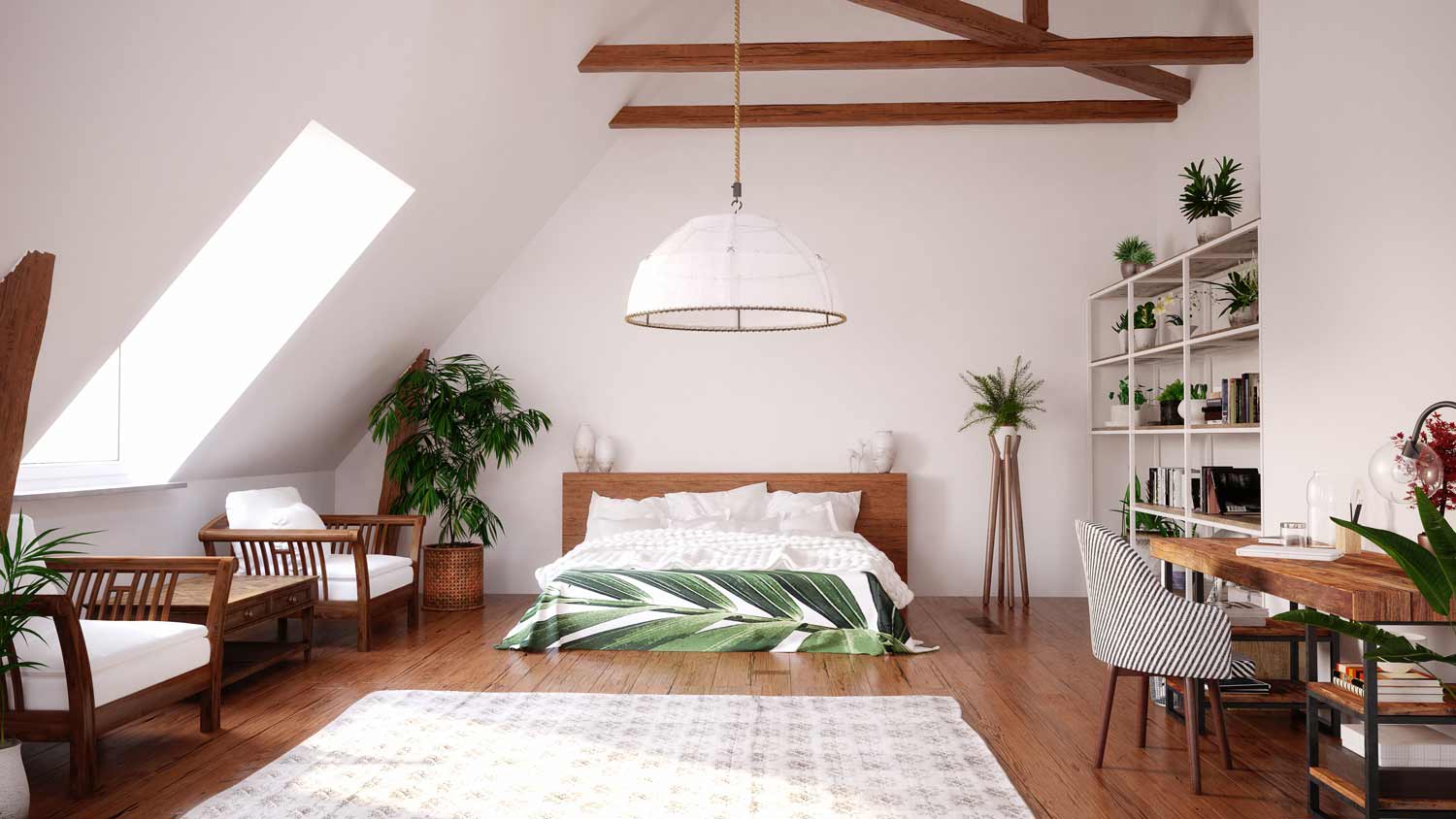 Teenager's bedroom in a finished attic