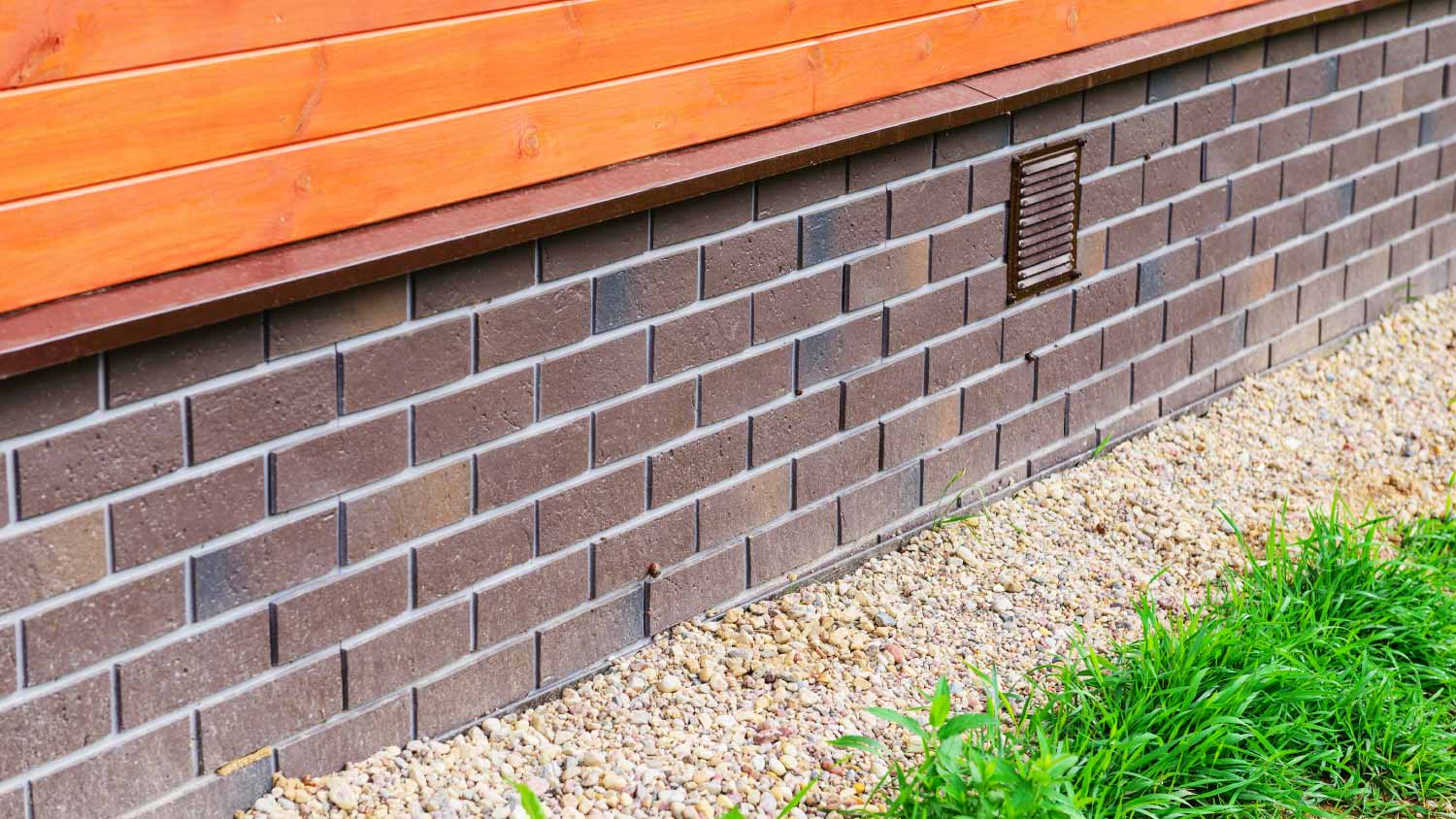 Close up of house foundation