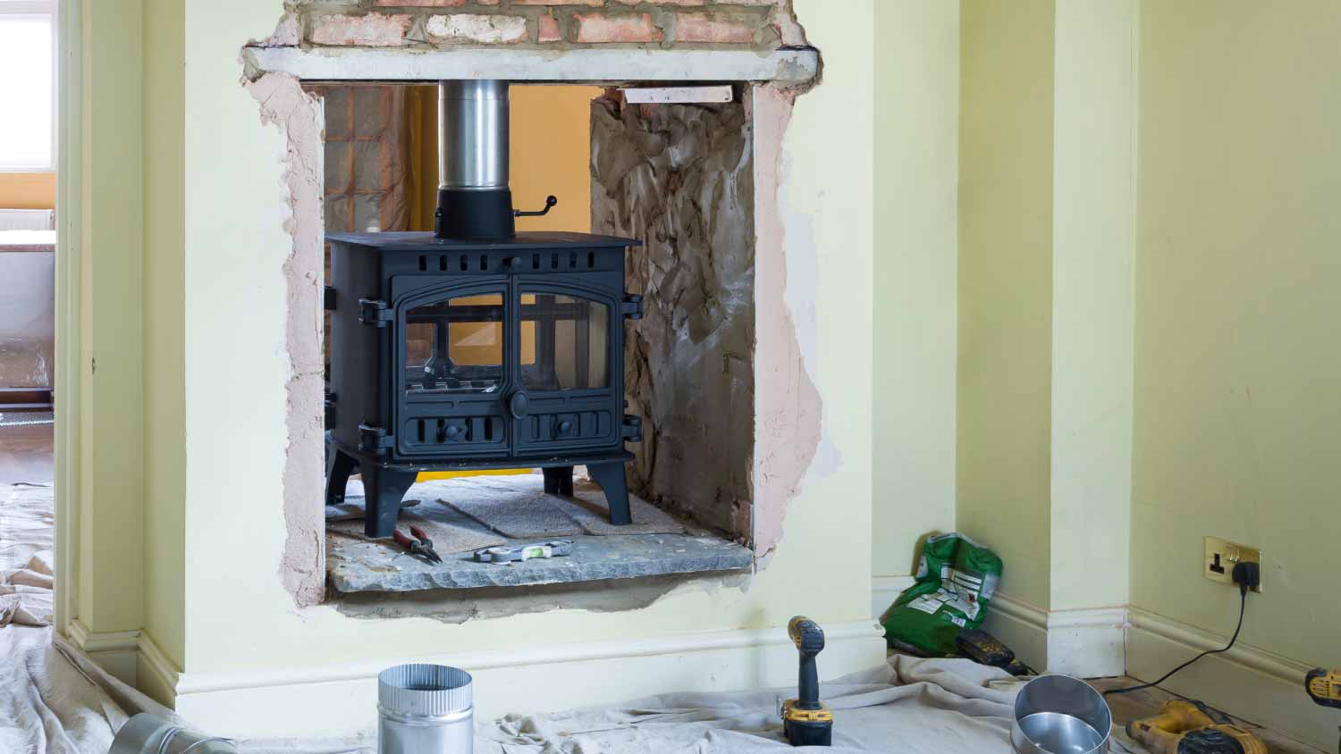 None Wood burning stove