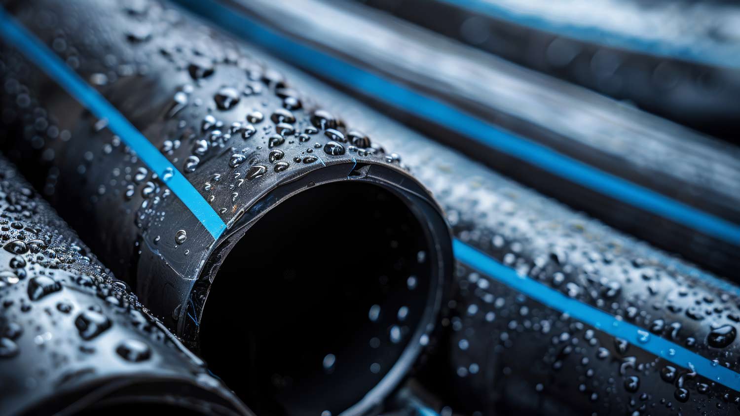 None black corrugated pipes