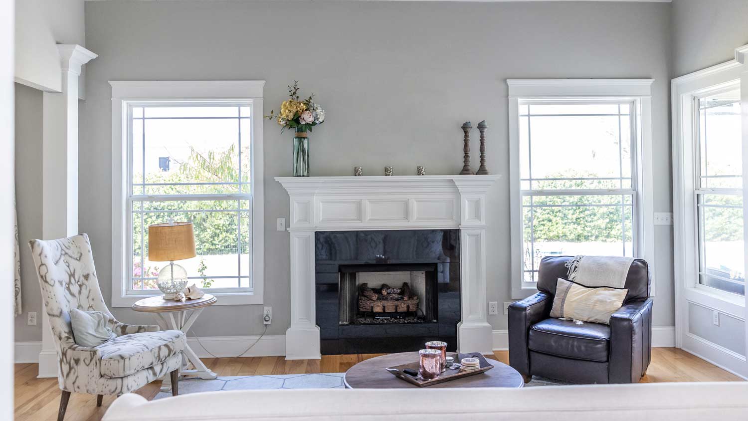 bright open concept living room