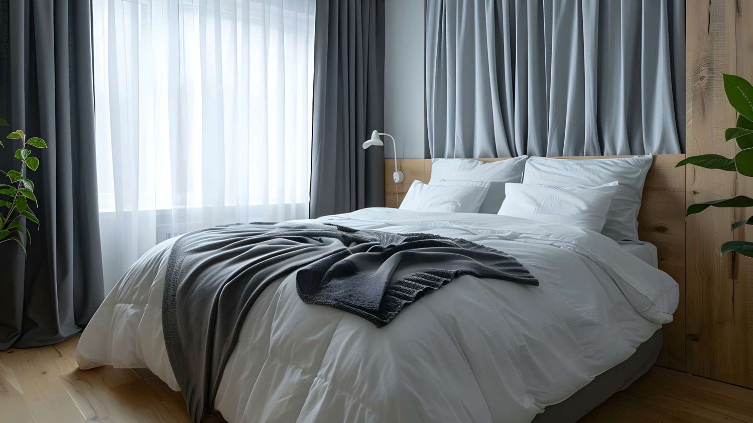 None grey soundproof curtains