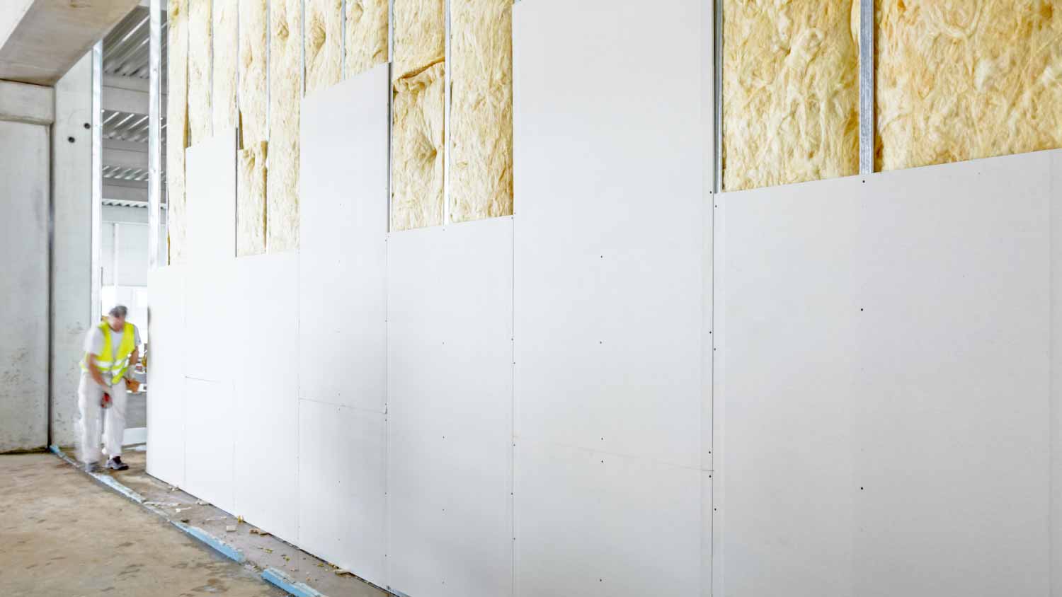 Plasterboard under construction