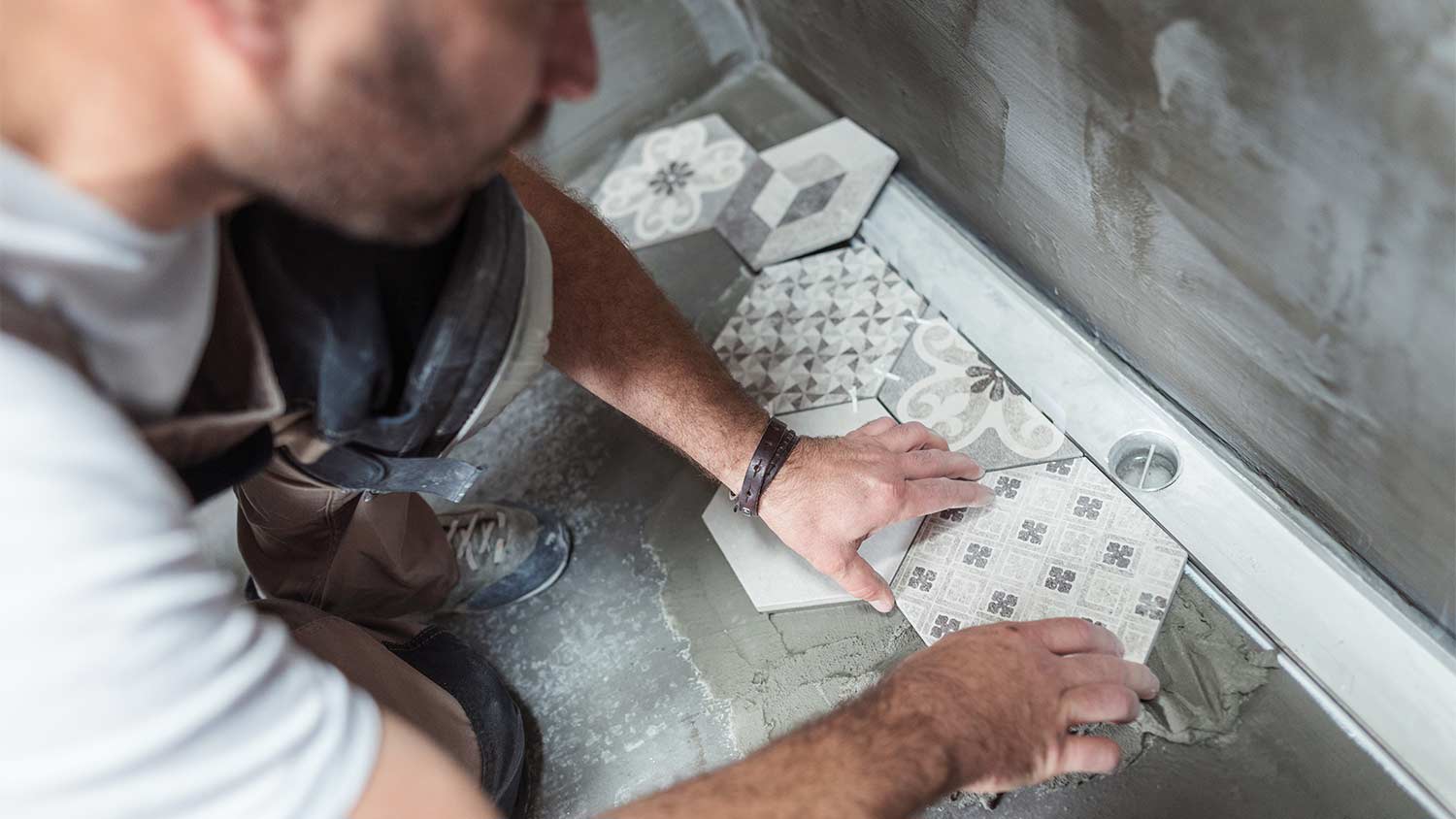 None professional installing bathroom tiles