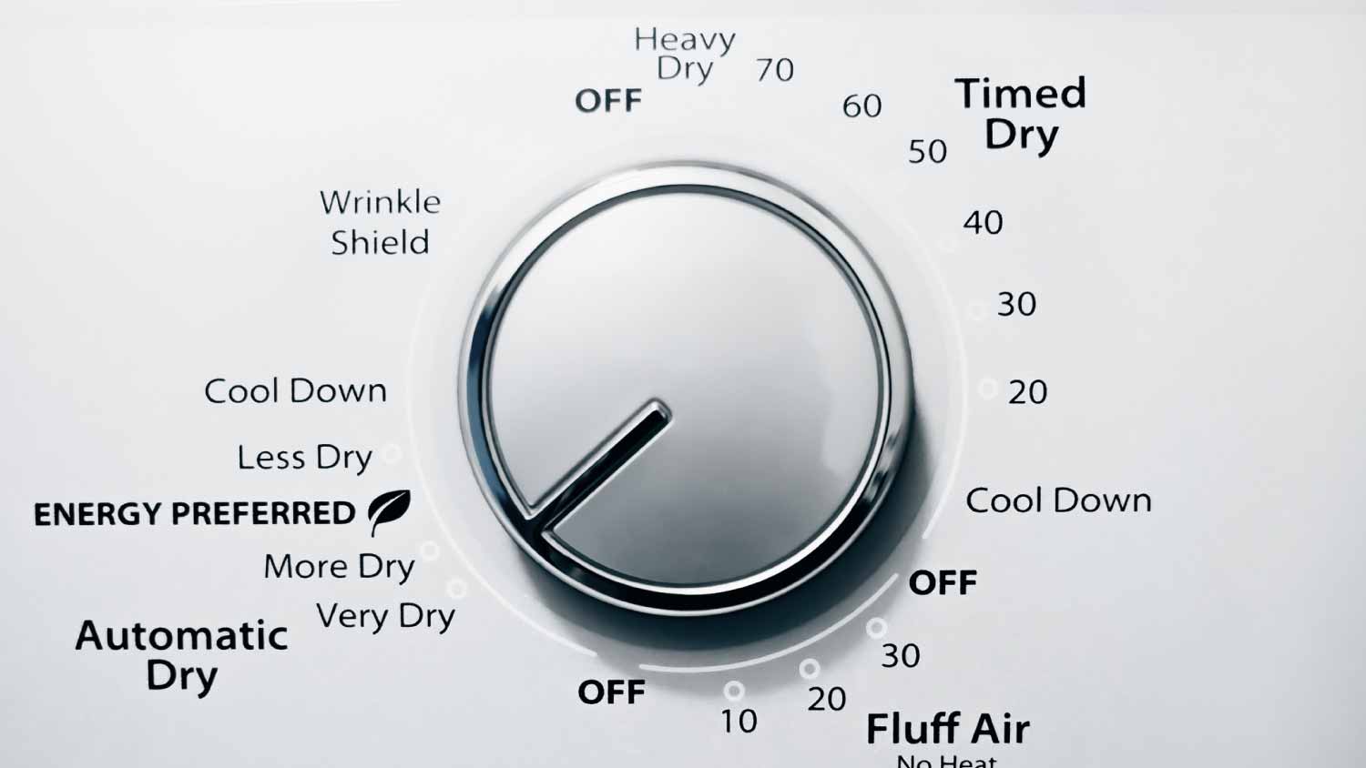 None Close-up of controls on dryer