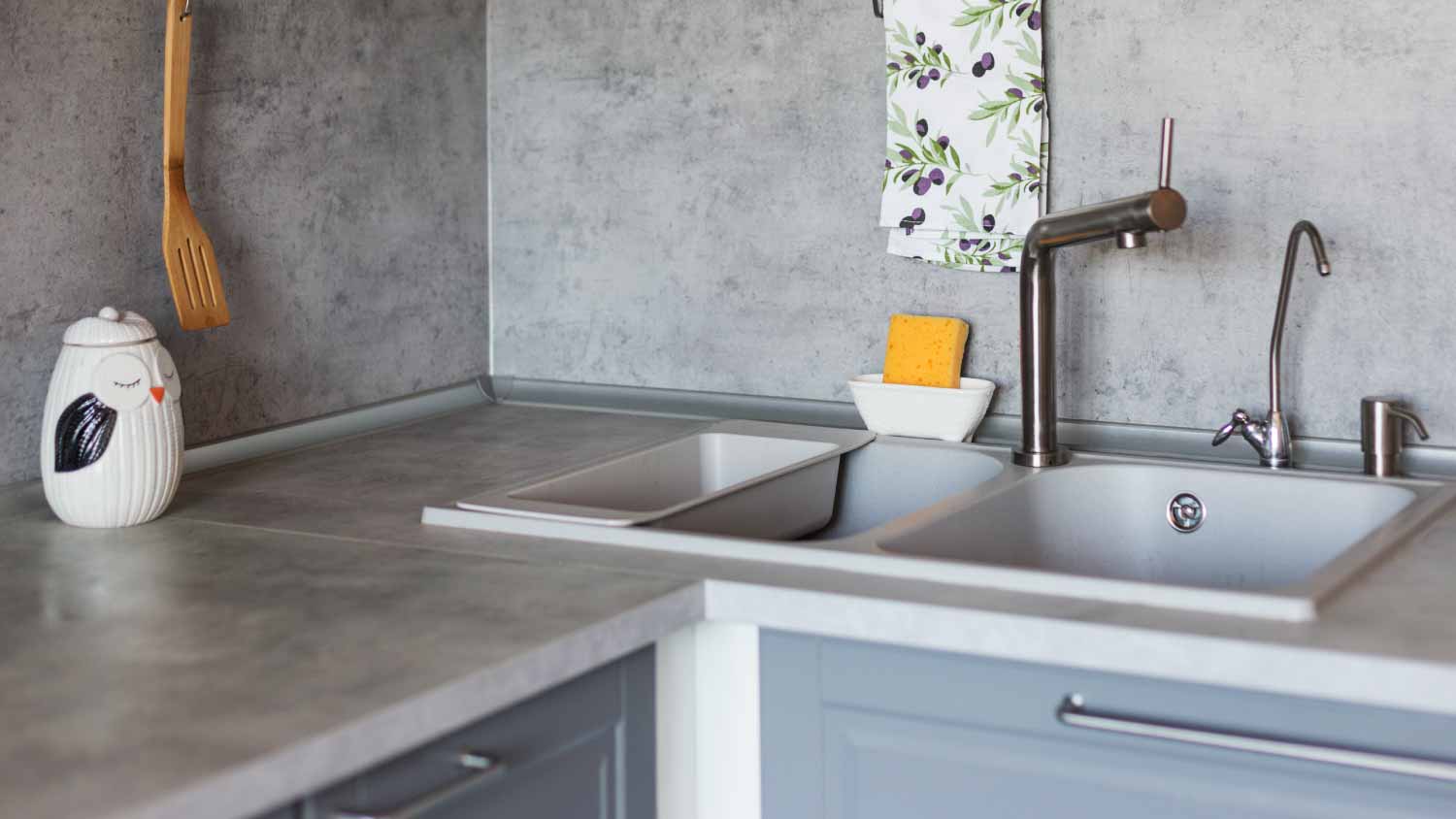 None Stone gray sink