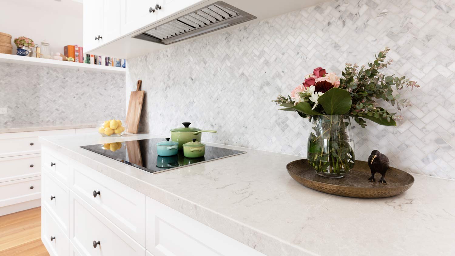 decorated stone countertop