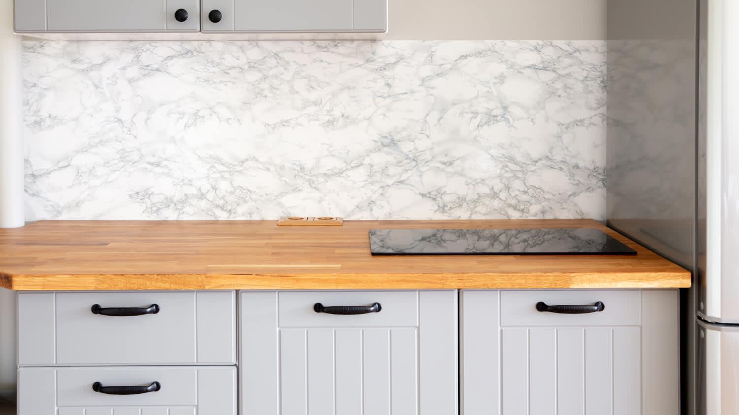 wood butcher block counter