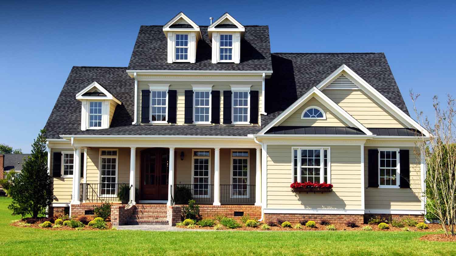 The front view of a house