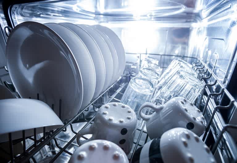 None Interior of dishwasher