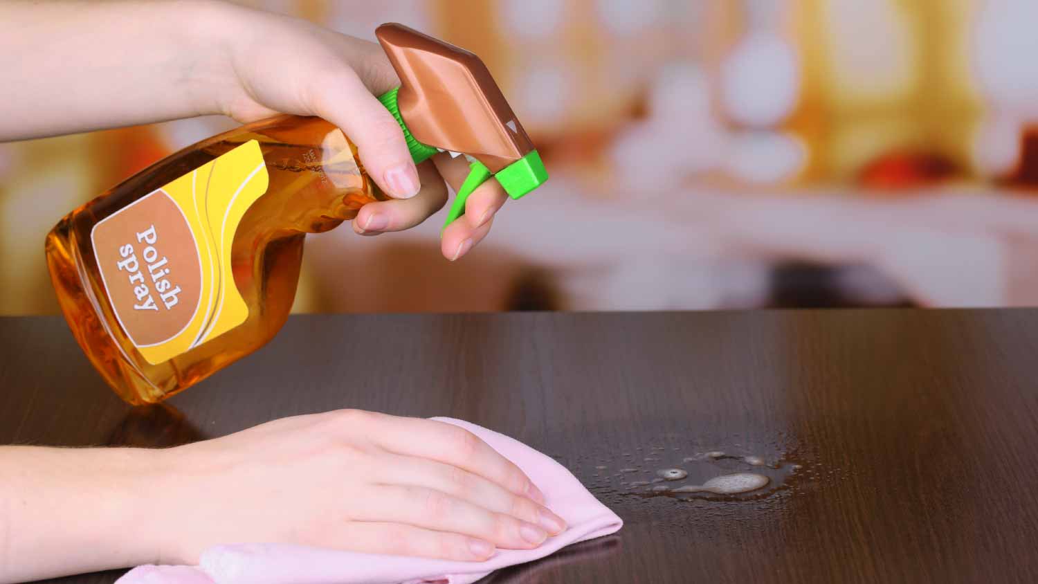 None Cleaning wooden table