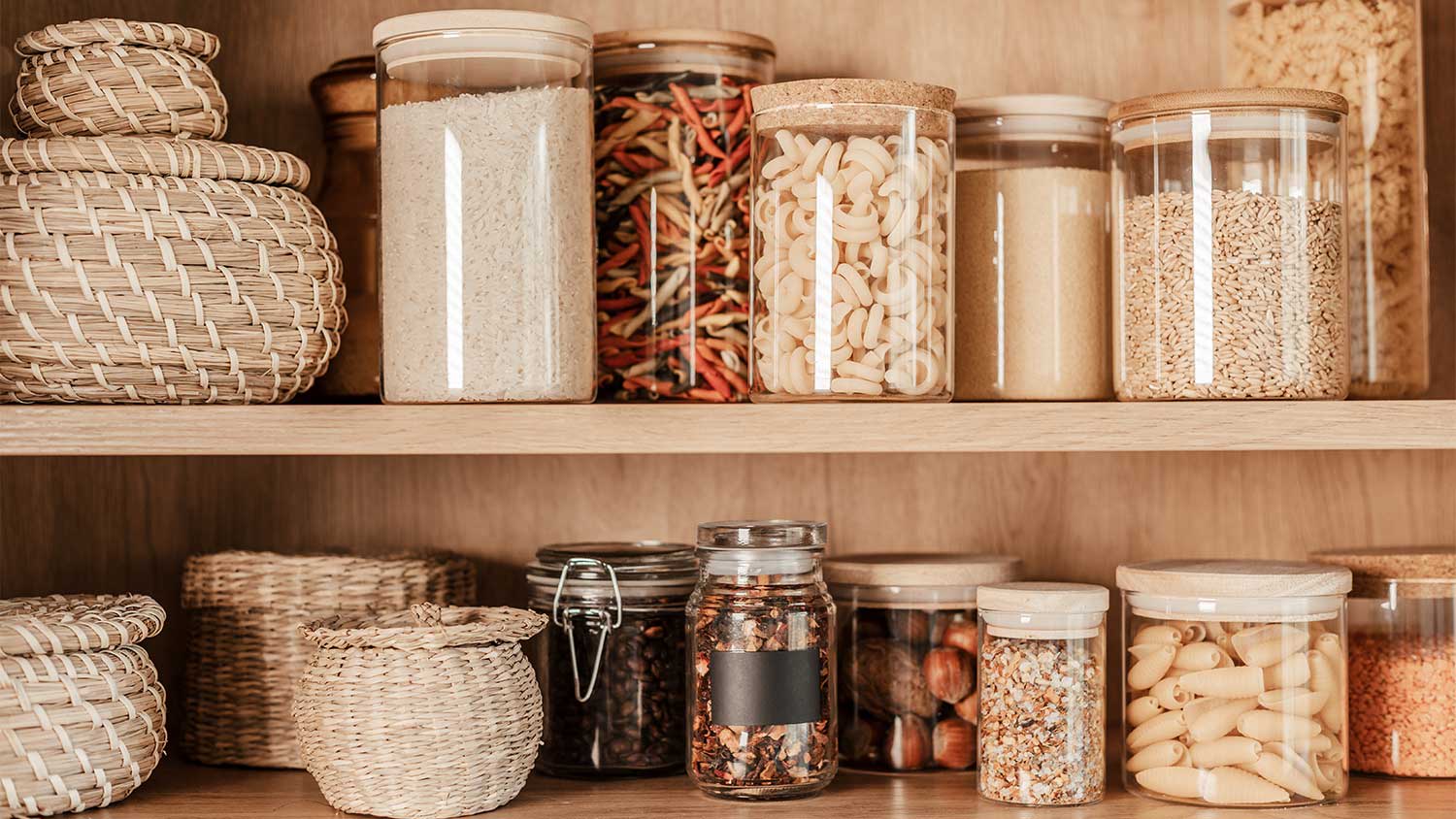 A view of an organized pantry