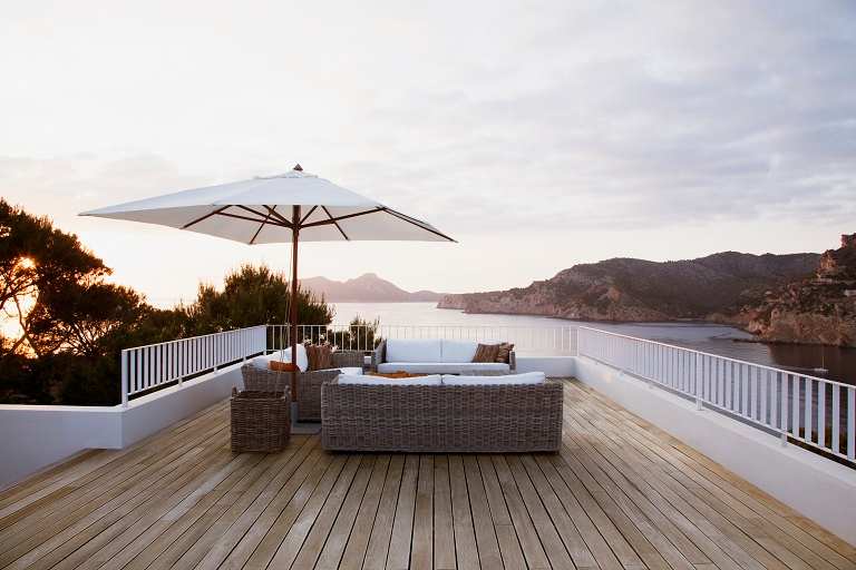 Modern wood deck