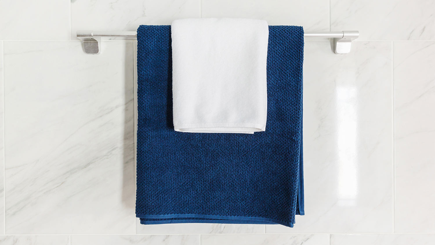 None Towel bar in tile wall