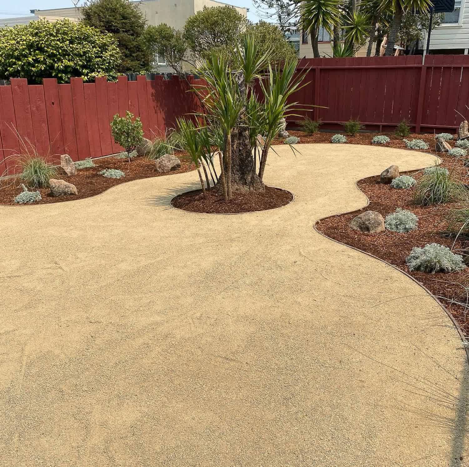 A garden with decomposed granite
