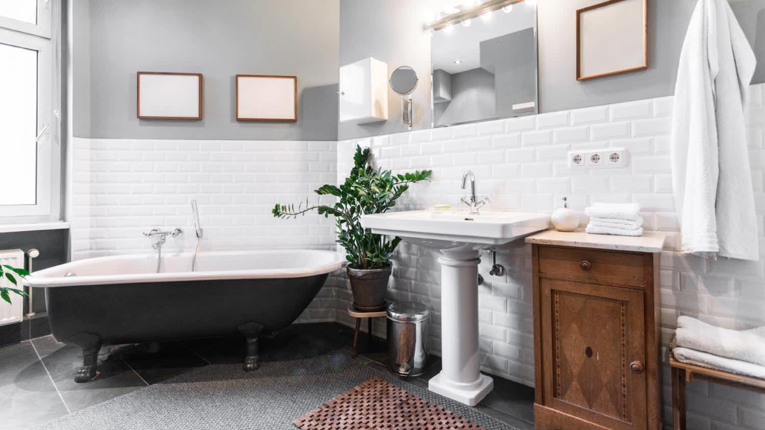 interior of modern apartment bathroom