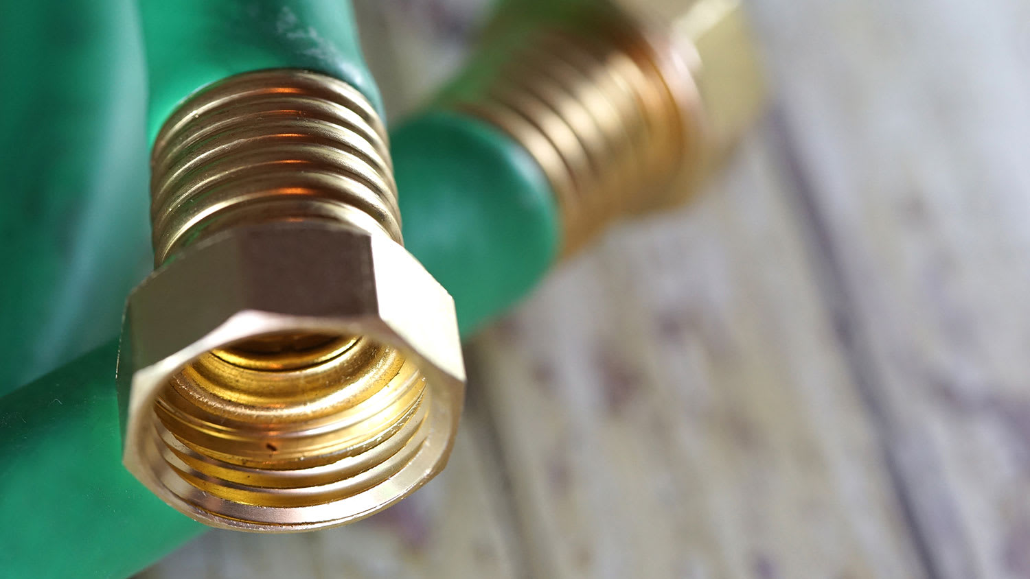 Closeup of a garden hose adapter