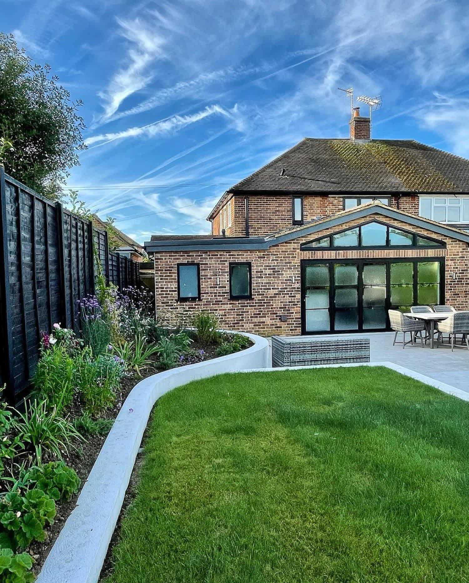 A garden with concrete curves