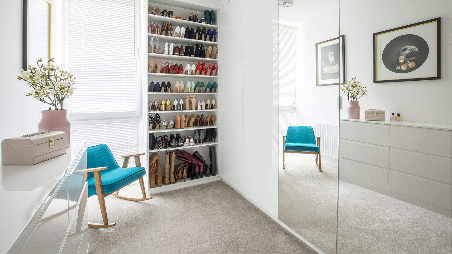 Closet storage shoe rack shelves