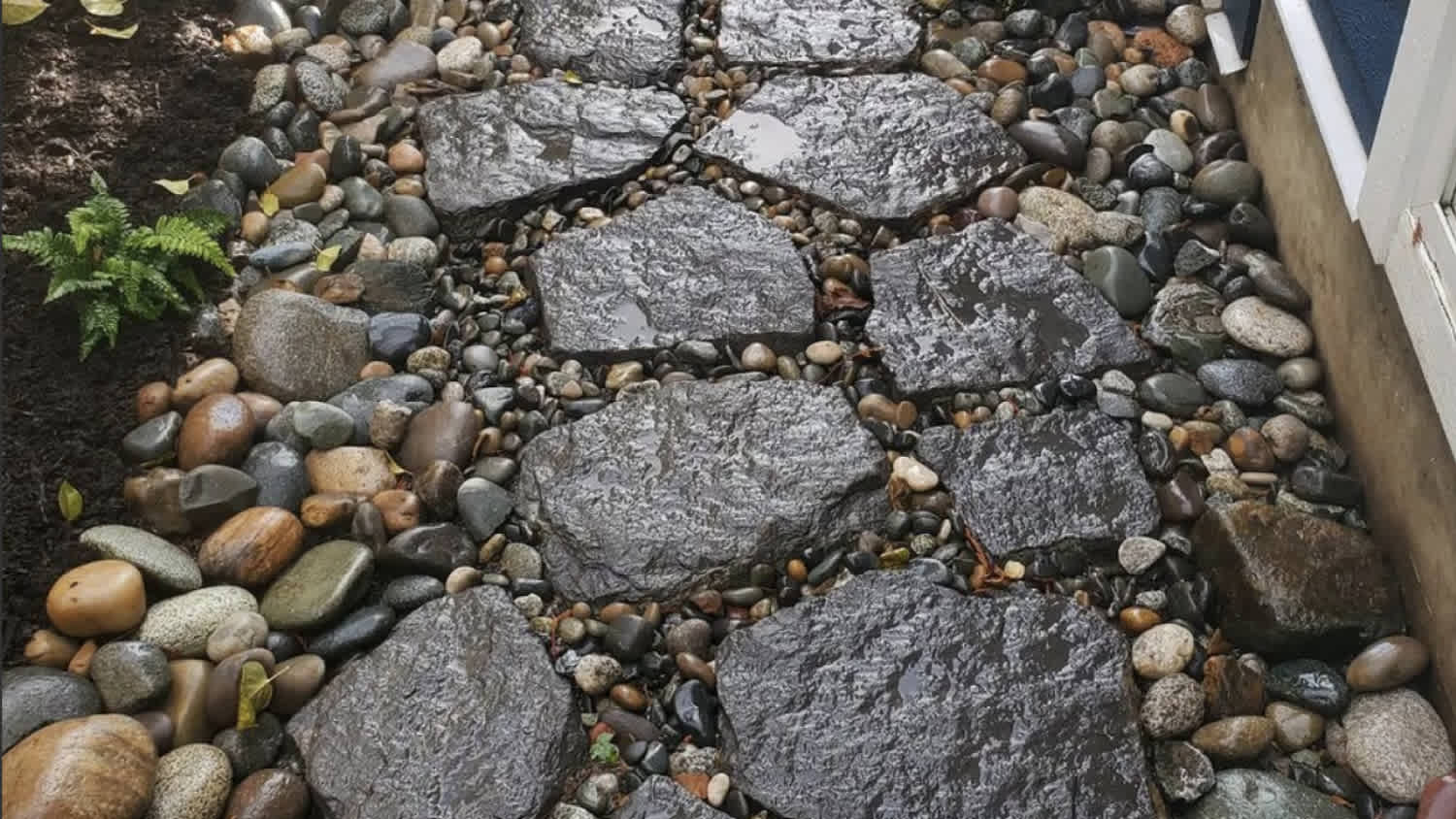 A path is made of basalt stepping stones