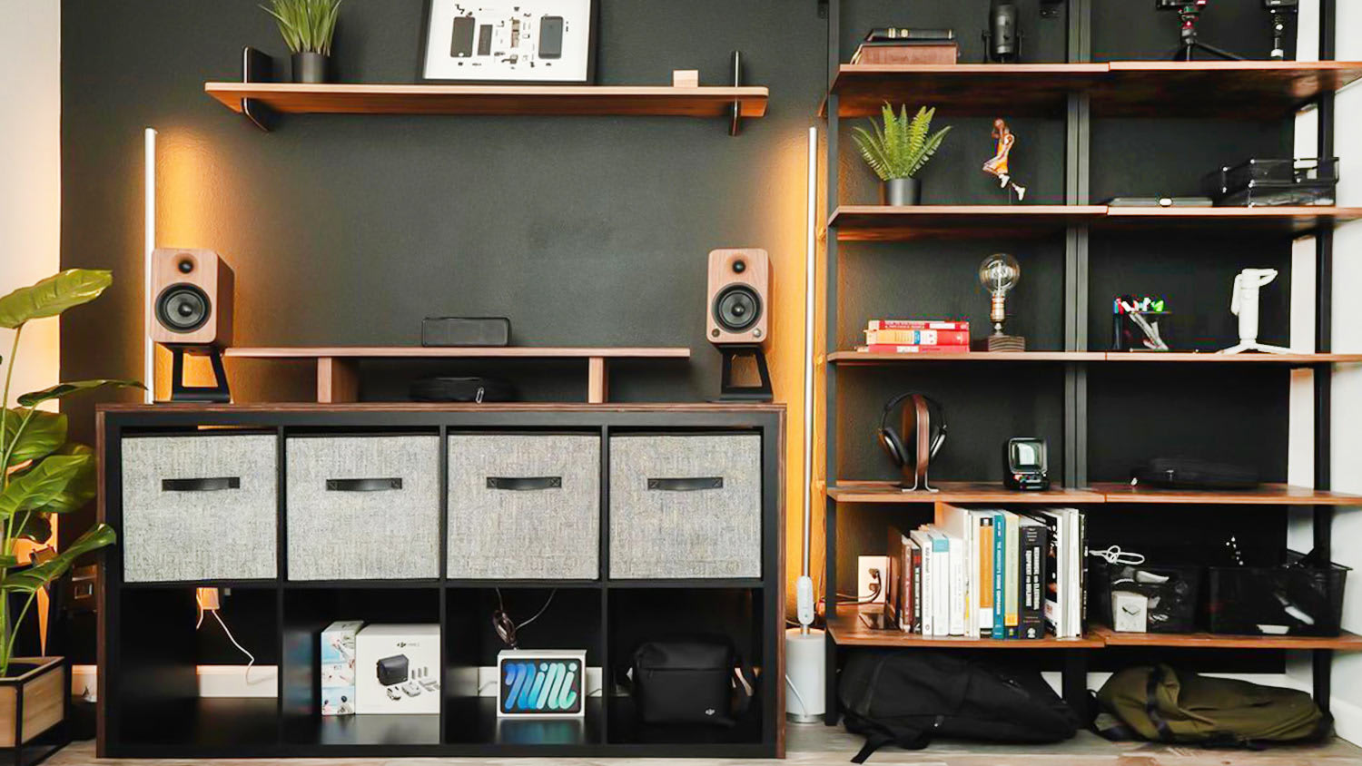Shelves dark drawer shelves plants