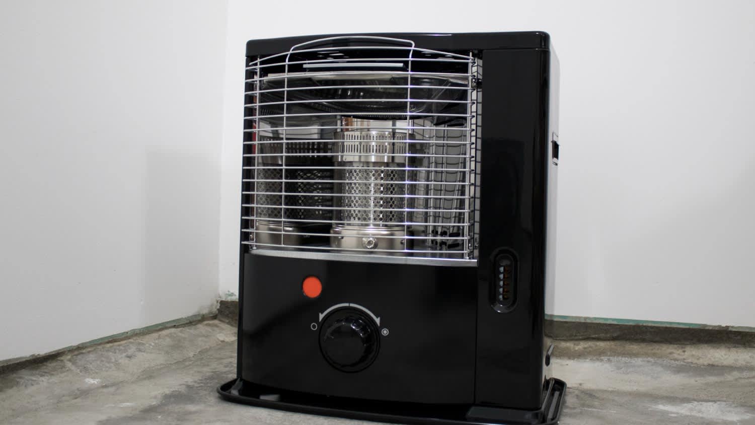 A black gas heater