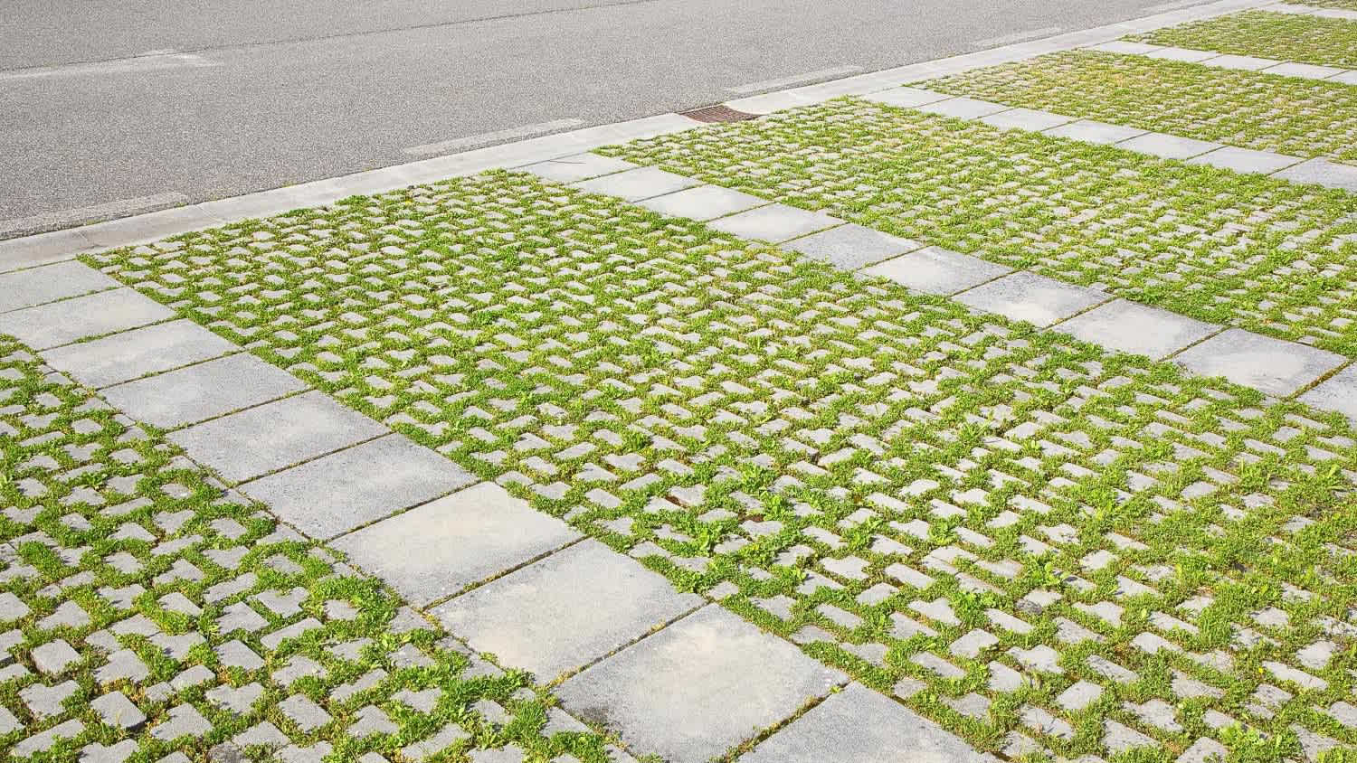 Grey concrete flooring blocks